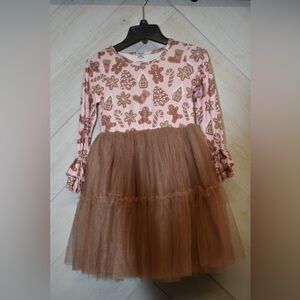 Pink and Brown Kids Casual Dress